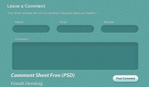 Green Comment Sheet Interface PSD