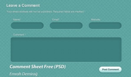 Green Comment Sheet Interface PSD