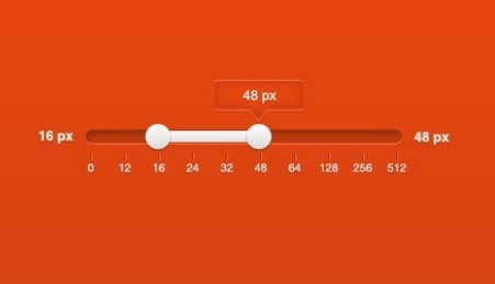 Orange and White Range Slider PSD