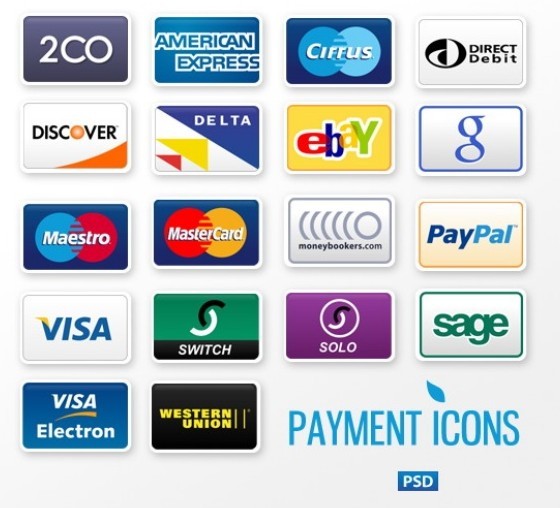 Set of Payment Method Icons (PSD)