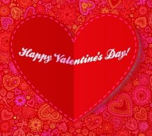 3D Red Heart Greeting Card Template Vector 03