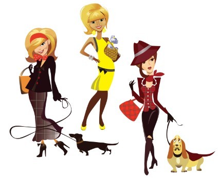Cartoon Fashion Girls Vector 06