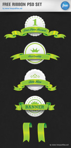 Clean and Simple Ribbon and Badge Design PSD