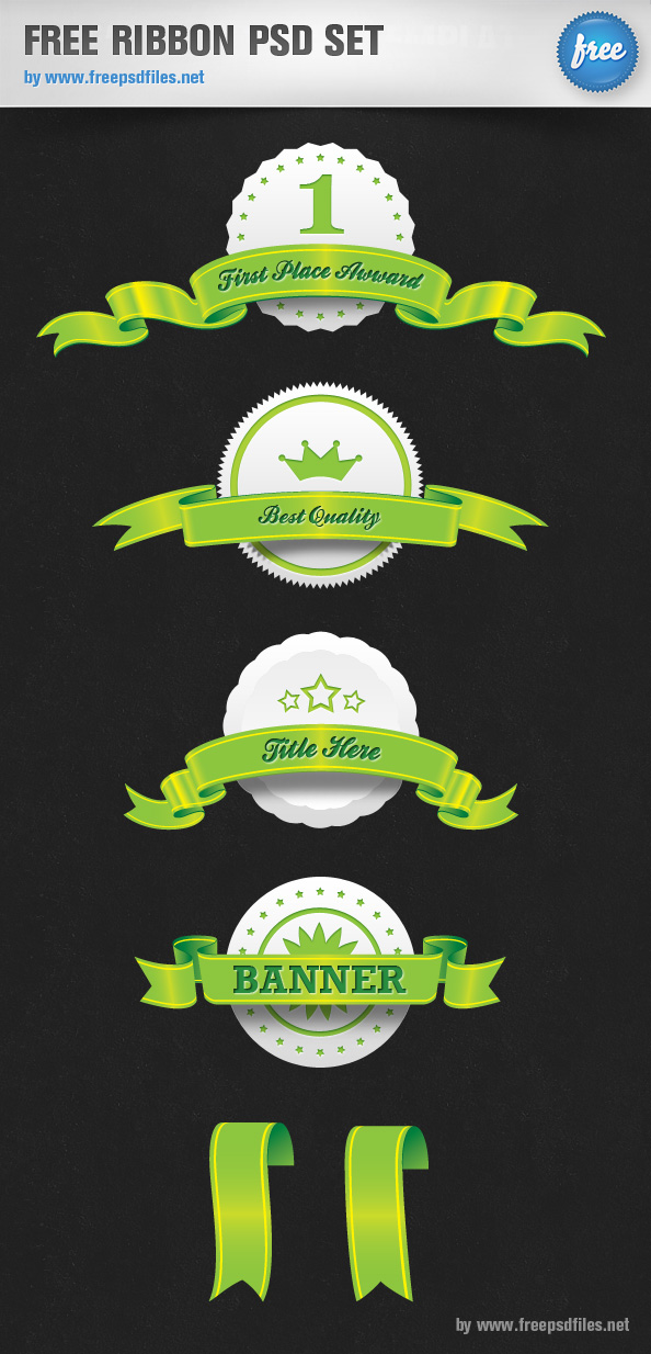 Clean and Simple Ribbon and Badge Design PSD