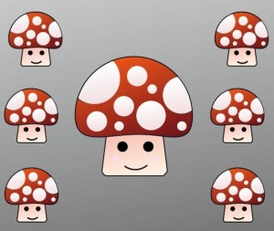 Cute Cartoon Small Mushrooms Vector