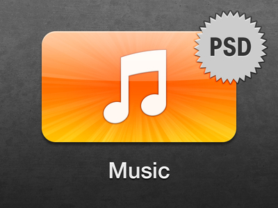 Apple TV Music Icon PSD