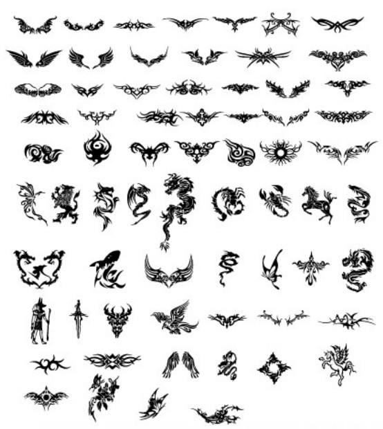 Black Tattoo Patterns Vector