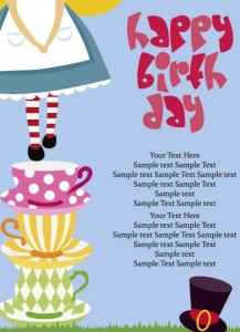 Cartoon Happy Birthday Post Card Vector 05