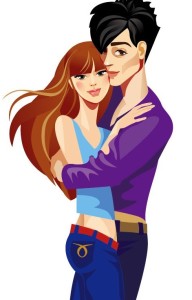 Fashion Young Lovers Vector Illustration