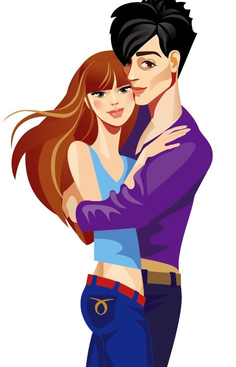Fashion Young Lovers Vector Illustration