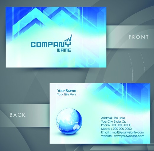 HI-Tech Concept Bussiness Card Template Vector 03