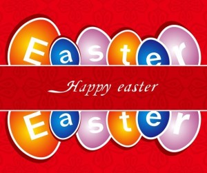 Happy Easter Card with Vintage Pattern Background Vector 02