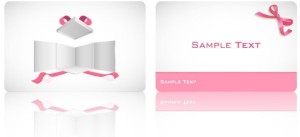 Lovely Pink Card with Ribbons Vector Template