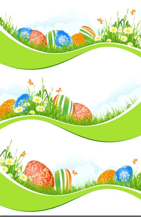 Spring Green Happy Easter Background Vector