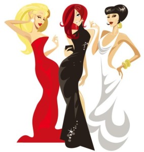Three Fashion Ladies Vector Illustrator