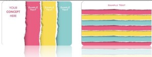 Vector Colorful Business Card with Paper Ripped Effect