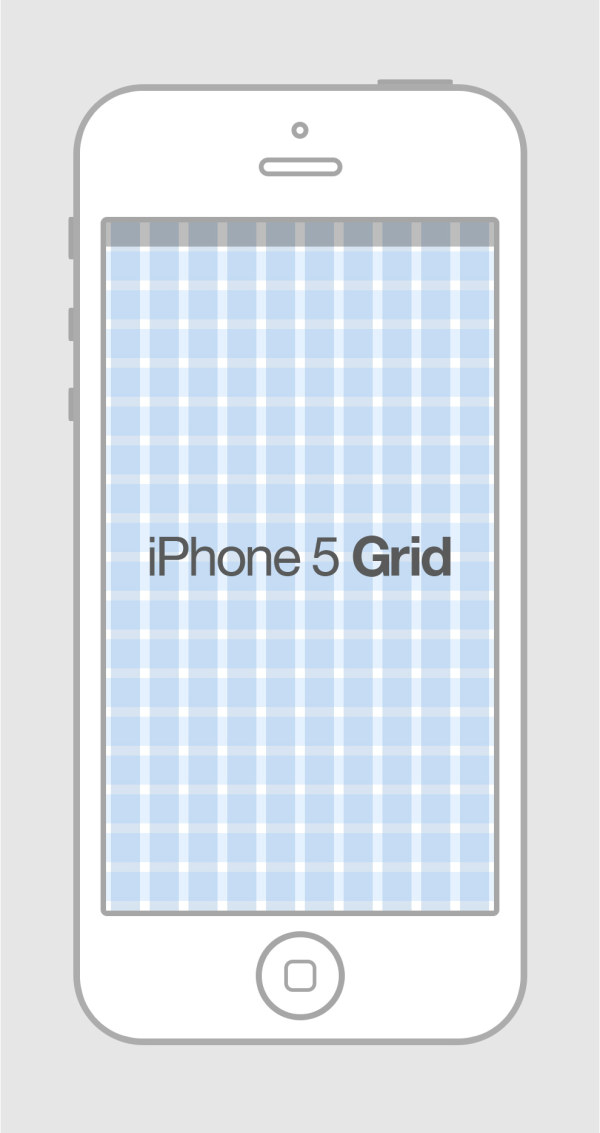 iPhone 5 Grid Template PSD