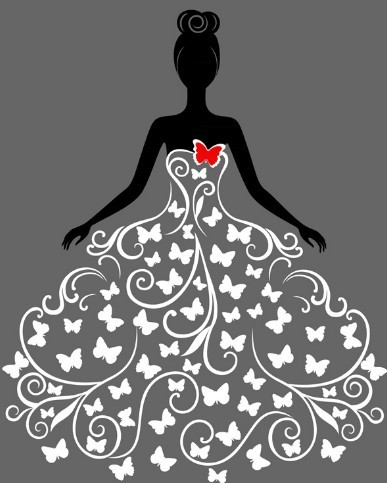 Creative Wedding Dress Design Vector Illustration 02