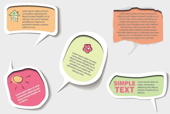 Lovely Cartoon Speech Bubbles Vector 01