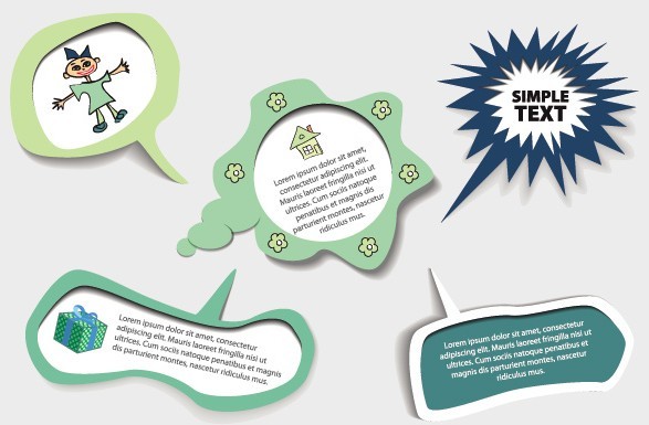 Lovely Cartoon Speech Bubbles Vector 02