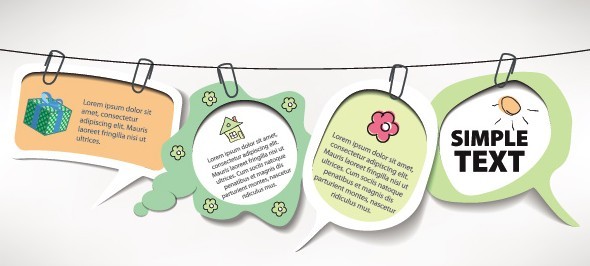 Lovely Cartoon Speech Bubbles Vector 03