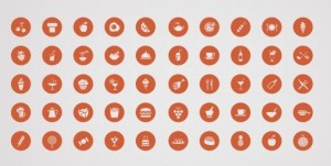 Simple Circular Food Icon Set (PSD)