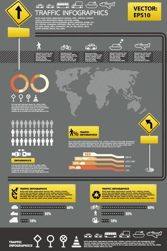 Traffic Infographic Template Vector