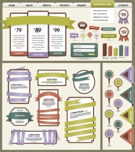 Colorful Web Badges and Ribbons Design Collection 02