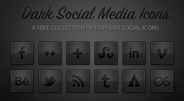 Dark Popular Social Media Icon Pack (PSD+PNG)