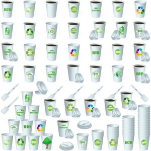 ECO & BIO Concept Paper Cups Vector 02