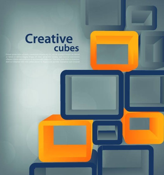 Creative Vector Background with Yellow and black Cubes 01