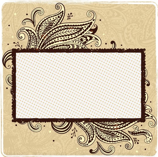 Vintage Hand Drawn Floral Frame Vector Illustration 01