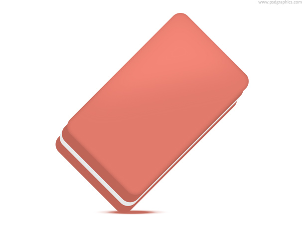 3D Pink Eraser Icon PSD