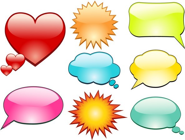 Lovely Cartoon Speech Bubbles Vector 04