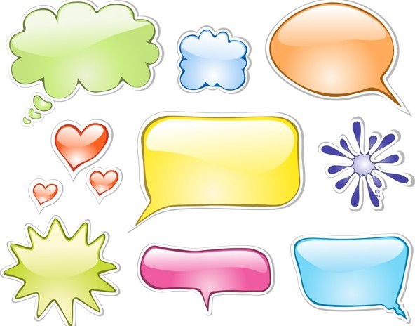 Lovely Cartoon Speech Bubbles Vector 05