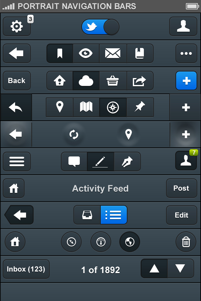 Set Of Elegant Navigation Bar PSD