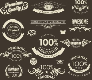 Set of Retro Vector Labels and Borders 03