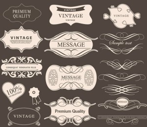 Set of Retro Vector Labels and Borders 04