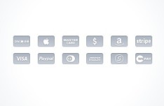 Download Free Simple Grey Credit Card Icon Set PSD - Free Business Icons