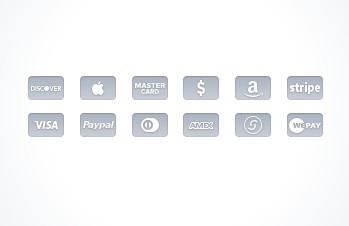 Simple Grey Credit Card Icon Set Psd