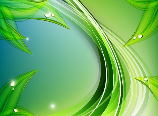 Vector Abstract Background With Green Leaves 01