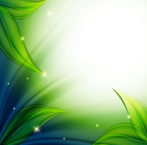Vector Abstract Background With Green Leaves 04