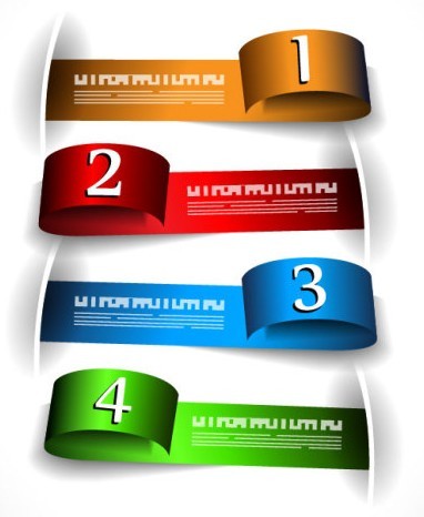 Colored Numeric Labels For Infographic 02