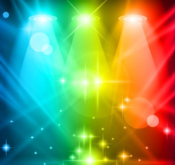 Colored Stage Spotlights Vector 03