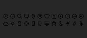 24 Dark Tiny Web Icon Set