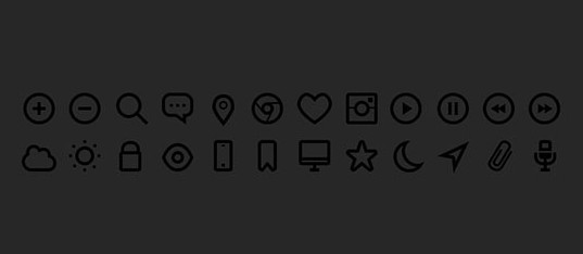 24 Dark Tiny Web Icon Set