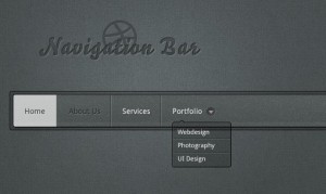 Dark Navigation Bar Design PSD