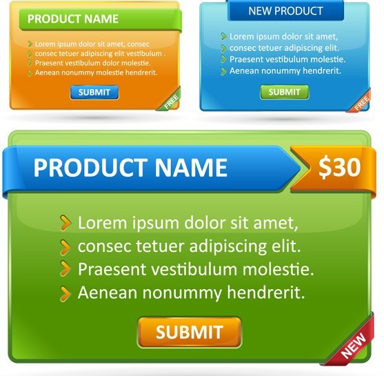 Product Details and Price Interface Vector