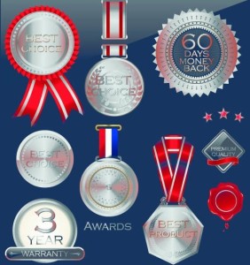 Set of Vector Anniversary Emblem sticker Labels and Tags 05