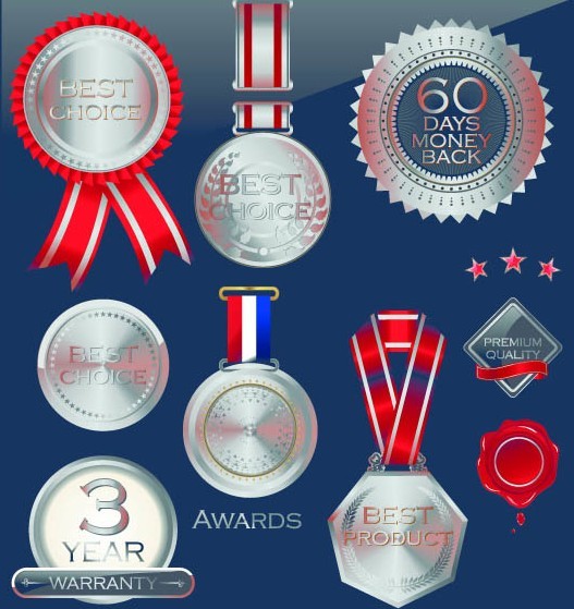Set of Vector Anniversary Emblem sticker Labels and Tags 05
